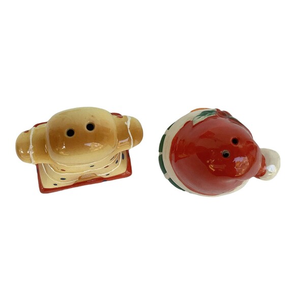 Pfaltzgraff Salt and Pepper Shaker Set NIB 3” Gingerbread Man & Snowman - Picture 5 of 5